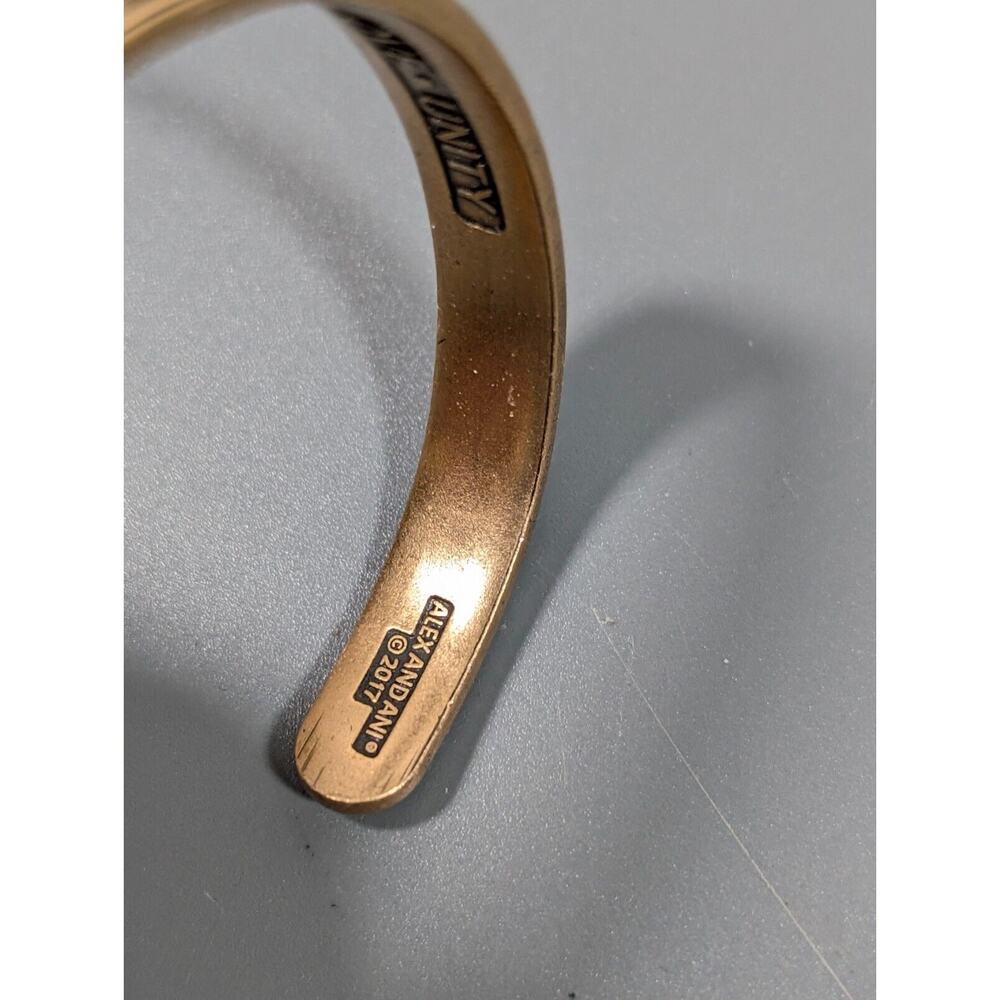 Alex and Ani Healing Love Gold Tone Crystal Cuff Bracelet 6.5 inch - Picture 5 of 8